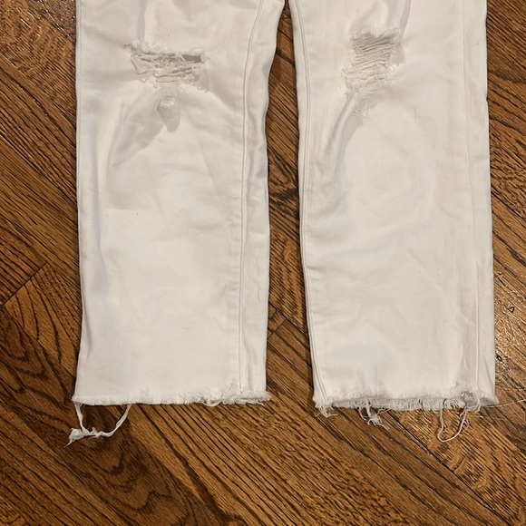 JOE JEANS HIGH RISE STRAIGHT CROP WHITE JEANS RAW HEM SIZE 26 - Picture 10 of 11